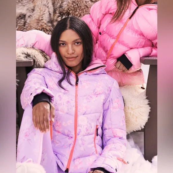 LoveShackFancy Bogner Fire + Ice Purple Pink Ski Set Coat Pants - Picture 3 of 6